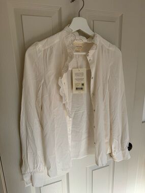 Sezane Ecru 100% Silk Chloe NWT 32